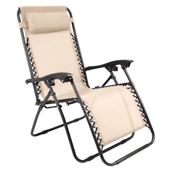 Scaun de grădină poziţionabil, bej, GERALD NEW - 3- Roveli