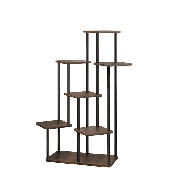 Suport de flori din metal, negru/lemn rustic, ADITE TIP 2 - 3- Roveli