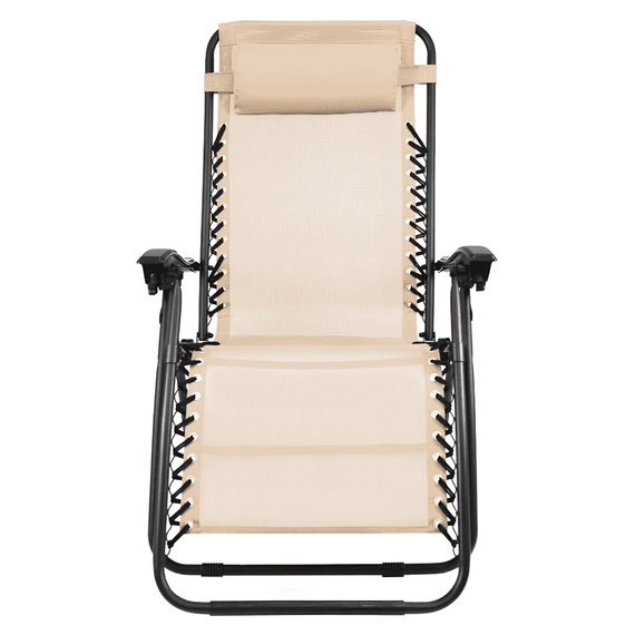 Scaun de grădină poziţionabil, bej, GERALD NEW - 4- Roveli