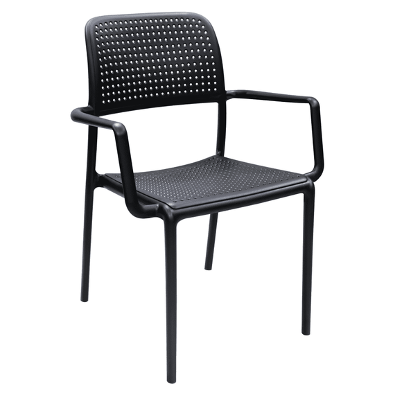 Scaun stivuibil, negru, DENTON NEW - - Roveli
