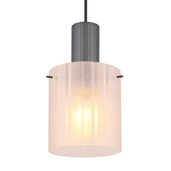 Suspensie, realizata din metal, un abajur din sticla satinata, 180 x 1500 mm, IP20, o sursa cu soclu E27, gri - 4- Roveli