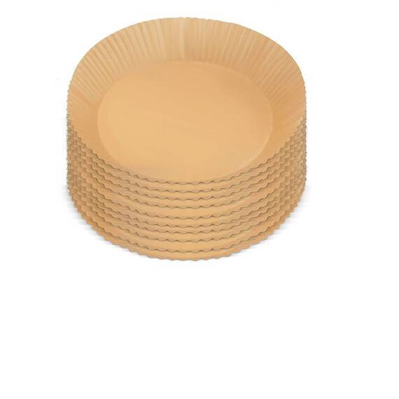 ​Set hartie de copt pentru friteuza, sigure si practice, unica folosinta, diametrul inferior 16 cm, inaltime 4,5 cm, 20 buc, maro - - Roveli