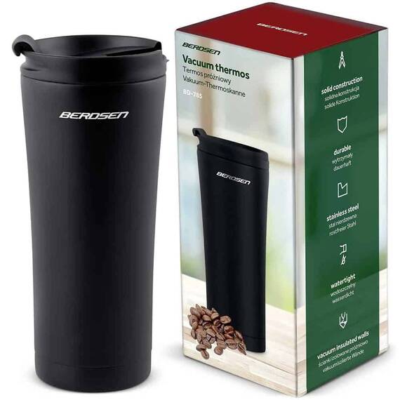 Termos, fabricat din otel inoxidabil,capac strans, forma ergonomica, capacitate 470 ml, negru - 2- Roveli