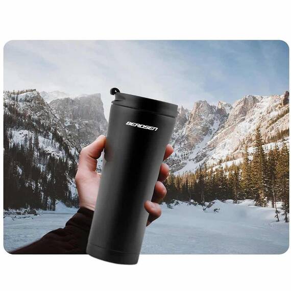 Termos, fabricat din otel inoxidabil,capac strans, forma ergonomica, capacitate 470 ml, negru - 3- Roveli