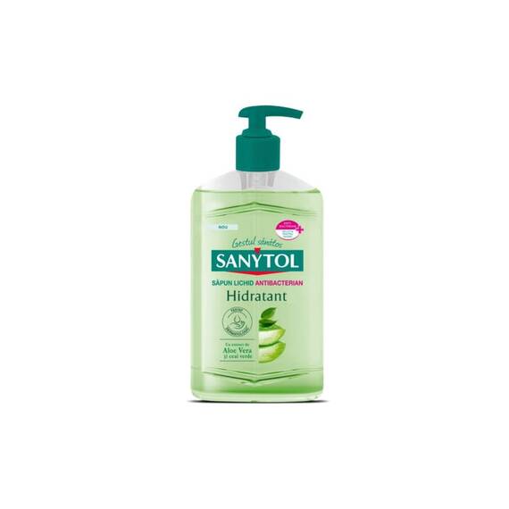 ​SANYTOL Sapun Lichid Antibacterian Hidratant – Aloe Vera si Ceai Verde, 250 ml - - Roveli