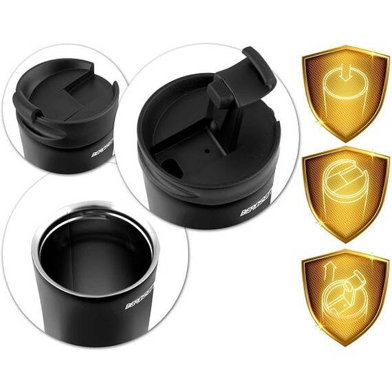 Termos, fabricat din otel inoxidabil,capac strans, forma ergonomica, capacitate 470 ml, negru - 7- Roveli