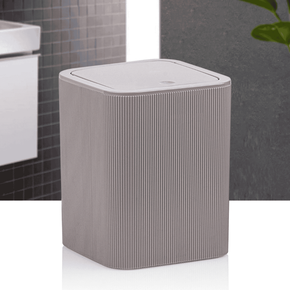Cos de gunoi, realizat din plastic, forma dreptunghiulara, design modern si elegant, 5 L, 18 x 18 x 22.5 cm, culoarea maro - 3- Roveli