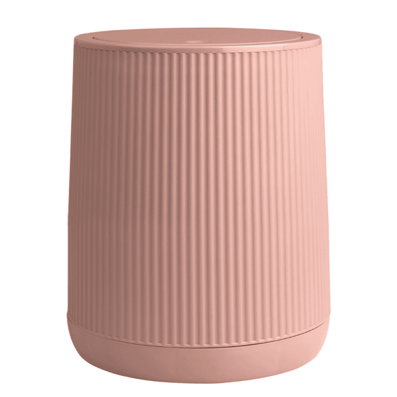 Cos de gunoi, fabricat din plastic, design elegant, forma cilindrica, 25 x 21 x 21 cm, 5 L, roz - - Roveli