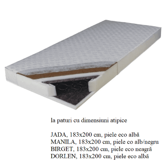 Saltea, arcuri, 183x200, KOKOS MEDIUM ATYP - 2- Roveli