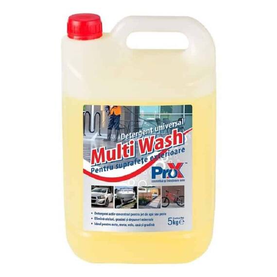 ​Solutie pentru spalare suprafete exterioare Pro-X Multiwash, detergent activ universal, concentrat, all season, 5 l - - Roveli