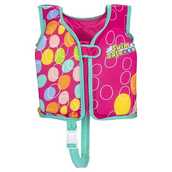 ​Vesta de inot pentru copii Bestway, catarame si curea reglabile, protectie UV UPF 50+, marimea S/M, 1 pana la 3 ani, roz - - Roveli