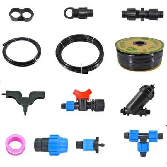 ​Sistem de irigare DacEnergy©, material PE, pentru 5 randuri, maxim 12 metri lungime, 4 metri latime, 60 m conducta picurare, kit complet - - Roveli