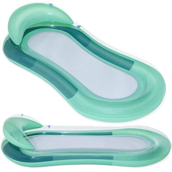 ​Saltea de inot Bestway, din material PVC durabil, spatar si cotiere mari, tetiera gonflabila, 160 x 84 cm, verde - 2- Roveli