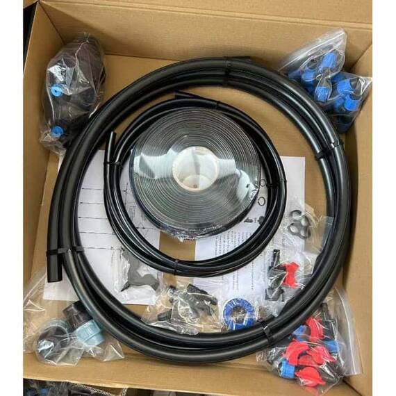 ​Sistem de irigare DacEnergy©, material PE, pentru 5 randuri, maxim 12 metri lungime, 4 metri latime, 60 m conducta picurare, kit complet - 2- Roveli