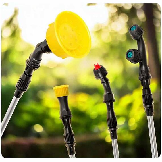 Pompa de st​ropit cu acumulator, plumb-acid, 12 V, 8 Ah, 4 duze diferite, presiune maxima 5, 5 bar, debit maxim 3, 1 l/min, timp de lucru 9 ore, cu mixe, 45 x 38 x 19 cm, 16 l, alb si albastru ​ - 3- Roveli