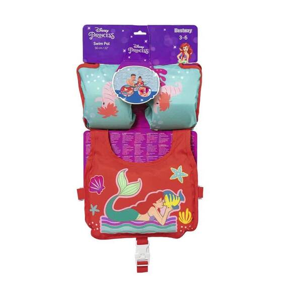 ​Vesta de inot Bestway, grafica cu Mica Sirena, protectie UV UPF 50+, catarame si curea reglabile, 3 pana la 6 ani - 4- Roveli