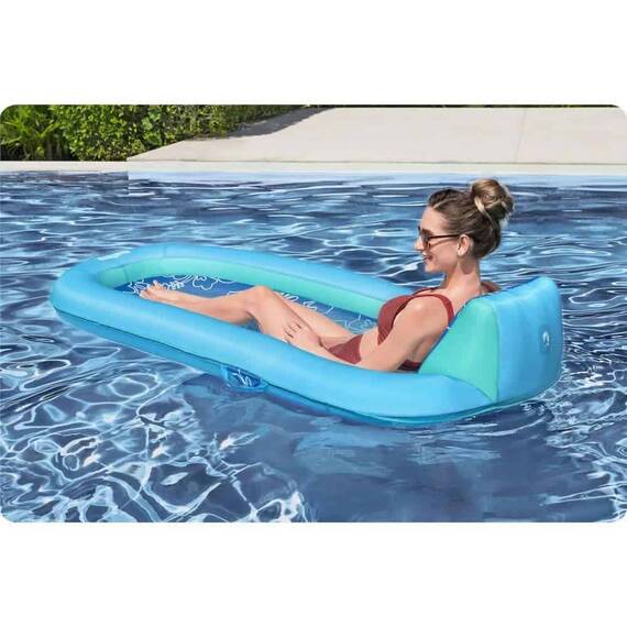 ​Saltea gonflabila pentru inot Bestway, cu spatar, suport pentru bauturi, curele de umar suplimentare, sarcina maxima 140 kg, 188 x 98 x 38 cm, albastru - 5- Roveli