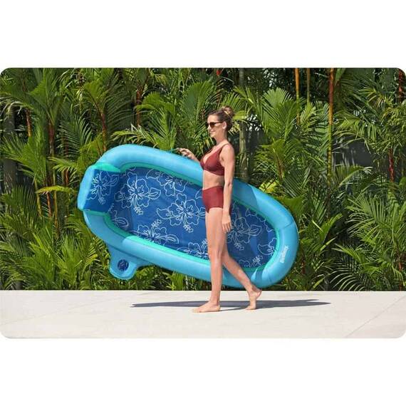 ​Saltea gonflabila pentru inot Bestway, cu spatar, suport pentru bauturi, curele de umar suplimentare, sarcina maxima 140 kg, 188 x 98 x 38 cm, albastru - 6- Roveli