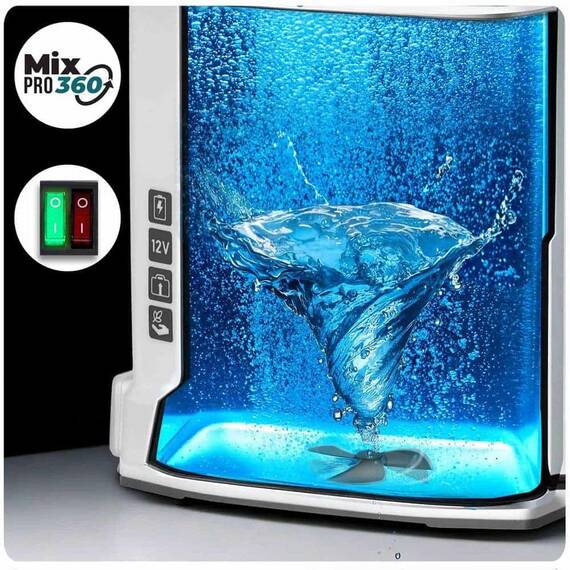 Pompa de st​ropit cu acumulator, plumb-acid, 12 V, 8 Ah, 4 duze diferite, presiune maxima 5, 5 bar, debit maxim 3, 1 l/min, timp de lucru 9 ore, cu mixe, 45 x 38 x 19 cm, 16 l, alb si albastru ​ - 7- Roveli