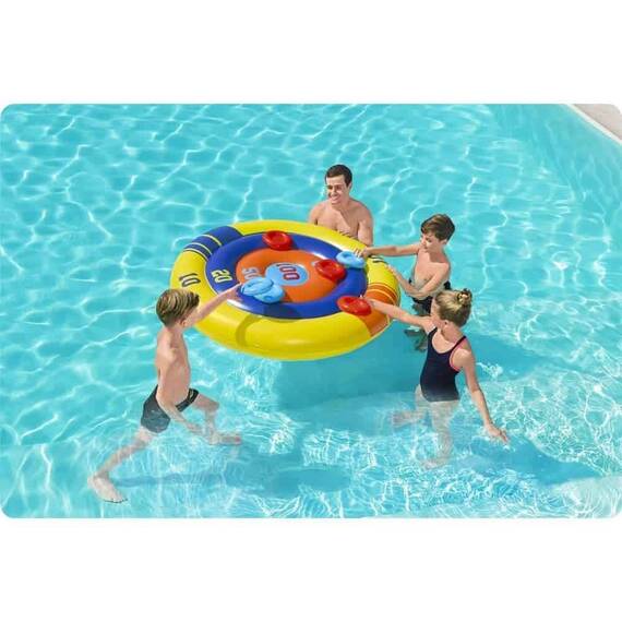 ​Joc de biliard pentru piscina Bestway, material PVC, cerc gonflabil, 6 frisbee colorate, diametru 140 cm, colorate - 7- Roveli