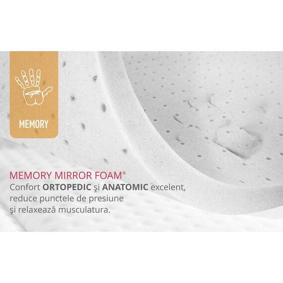 Saltea pat Bedora Hotel Line Memory 15+5, ortopedica, cu spuma poliuretanica, cu spuma memory, fara arcuri, banda aerisire, fermitate medie spre tare, 160 x 200 x 22 cm - 2- Roveli