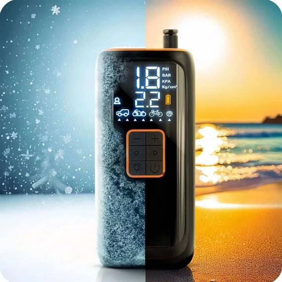 Compresor electric fara fir, afisaj LED, incarcare USB-C, debit aer 20-22 l/min, capacitate baterie 4000mAh, lanterna incorporata - 11- Roveli