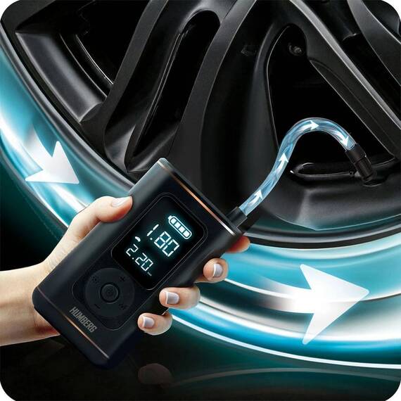 Compresor electric fara fir, afisaj LED, incarcare USB-C, debit aer 18l/min, capacitate baterie 2500mAh, lanterna incorporata - 5- Roveli