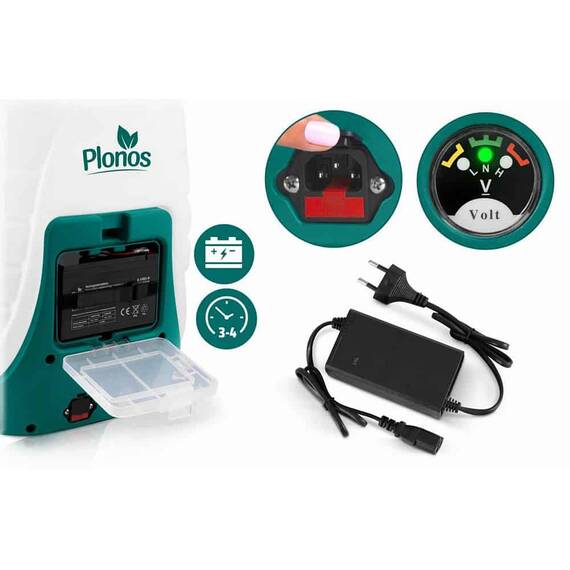 Pompa de stropit, cu acumulator, turatia motor 2800 - 3200 rpm, filtru dublu, indicator LED al nivelului baterie, 8 duze diferite, 0, 10-0, 45 Mpa, plumb-acid, 12 V, 8 Ah, 18 l - 7- Roveli