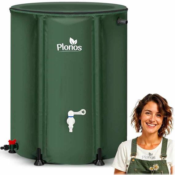 Rezervor de apa, cadru durabil, material PVC rezistent, robinet cu supapa, robinet cu supapa de pornire/oprire, supapa de golire, 500 l, 98 x 80 cm, verde - 3- Roveli