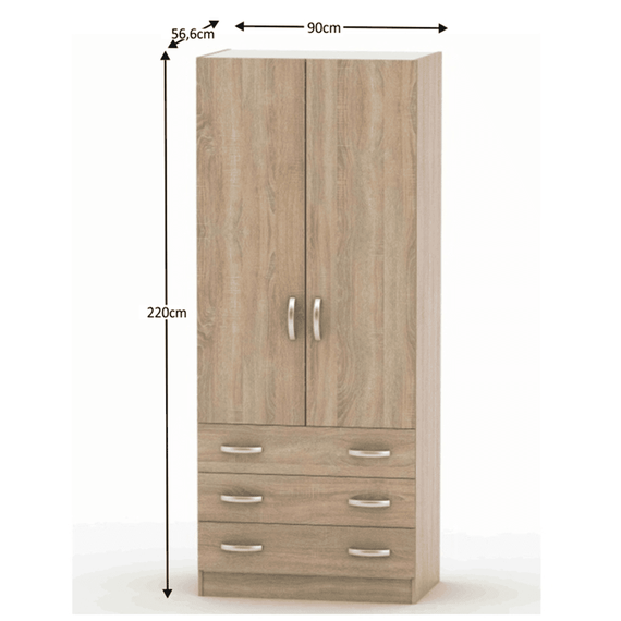 Dulap, stejar sonoma, BETTY 2 BE02-001-00 - 2- Roveli