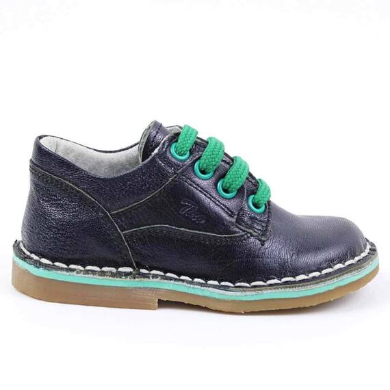 Pantofi usori din piele naturala , pentru copii , cu talpa cusuta 2635-BLEUMARIN/V, Culoare (12): Bleumarin, Marime (12): 24 - 5- Roveli