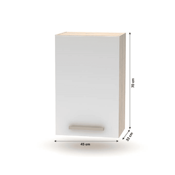 Cabinet superior 45 1DV, stejar sonoma/alb, NOVA PLUS NOPL-024-OH - 2- Roveli
