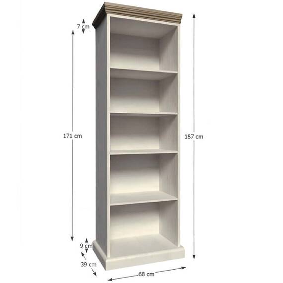 Biblioraft, pin nordic/stejar sălbatic, ROYAL RW - 2- Roveli