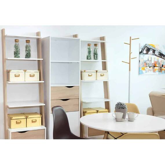 Etajeră cu sertar, stejar sonoma/alb, OSLO 75385 - 4- Roveli