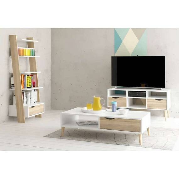 Comodă, stejar sonoma/alb, OSLO 75381 - 11- Roveli