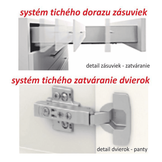 Mască chiuvetă cu 2 uşi, alb super luciu HG, LINE ALB - 5- Roveli