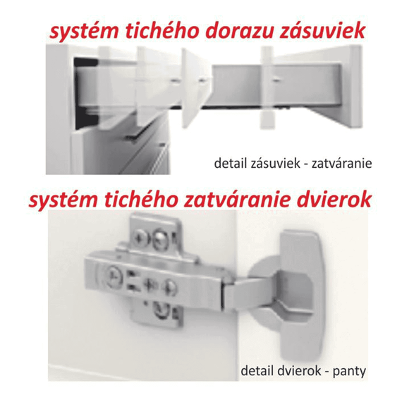 Dulap inferior cu 3 sertare D60, alb super luciu HG, LINE ALB - 5- Roveli