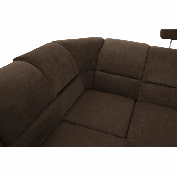 Colţar, piele ecologică maro/material textil maro, SANTIAGO U MARE - 6- Roveli