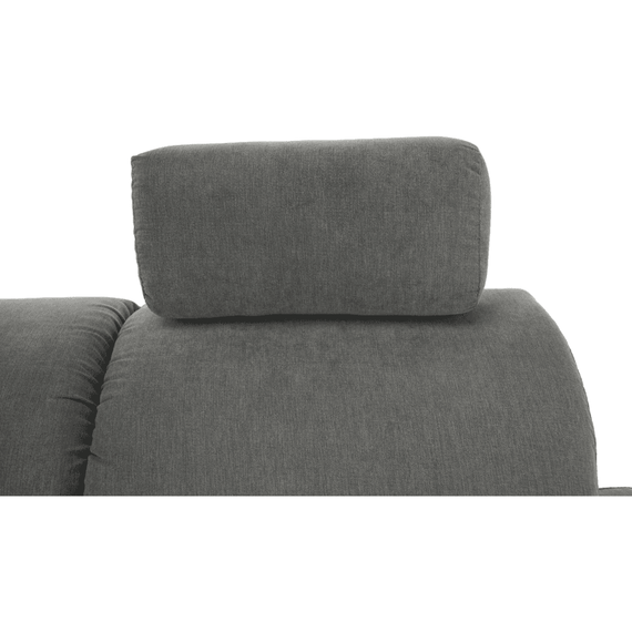 Colţar mic, piele ecologică alb/material textil gri, model stânga, SANTIAGO - 4- Roveli