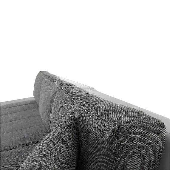 Colţar, piele ecologică/ alb/material gri melir, TONIKS - 8- Roveli