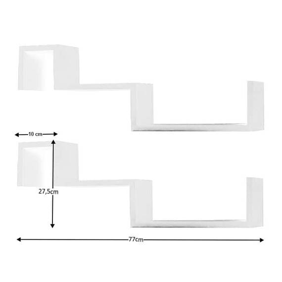 Set 2 poliţe, alb, FRI NEW - 2- Roveli