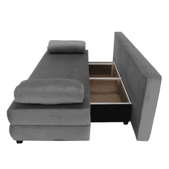 Canapea extensibilă, textil gri/turcoaz, CLIV - 7- Roveli