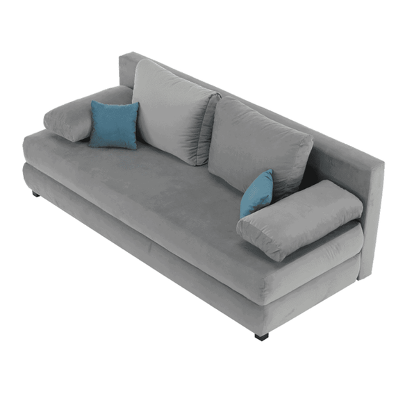 Canapea extensibilă, textil gri/turcoaz, CLIV - 8- Roveli