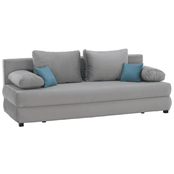 Canapea extensibilă, textil gri/turcoaz, CLIV - - Roveli