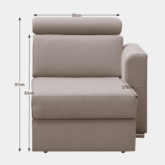 Otoman OTT 1B ZP la comandă, colţar de lux, bej, dreapta, MARIETA - 4- Roveli