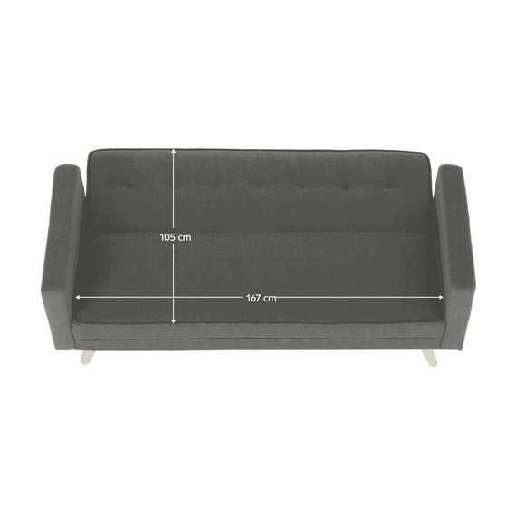 Canapea extensibilă, material gri, OTISA - 3- Roveli