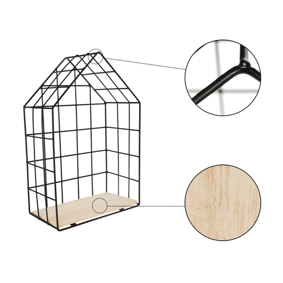 Set de 3 rafturi, natural/negru, AZURI - 9- Roveli