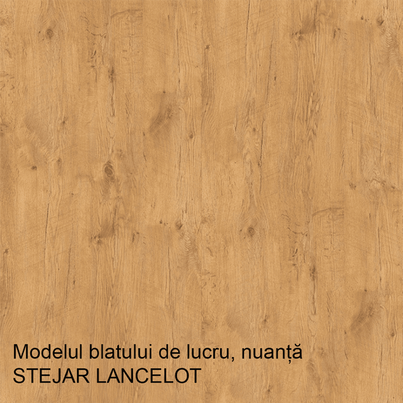 Cabinet inferior, alb extra lucios HG/stejar Lancelot, VEGA 80 D 2F BB - 2- Roveli