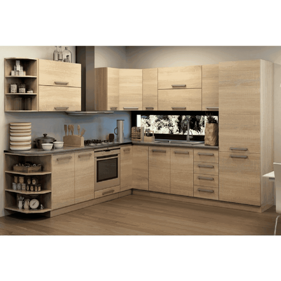 Dulap superior cu digestor 1DV, stejar sonoma, NOVA PLUS NOPL-011-OH - 3- Roveli