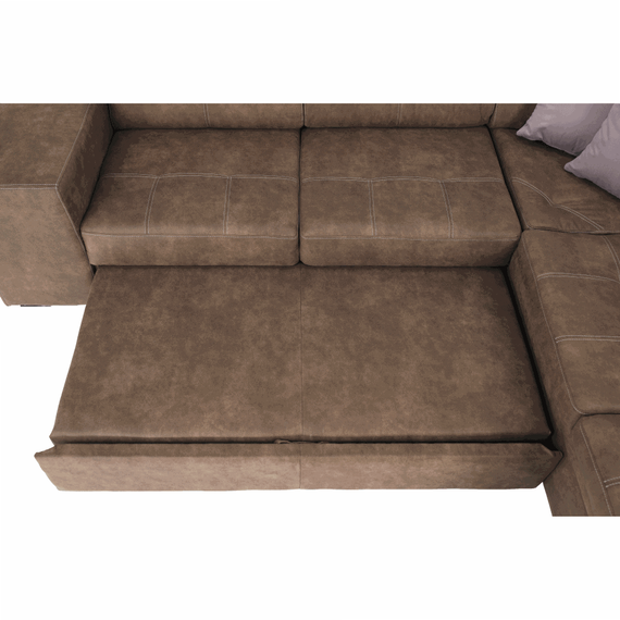 colţar, material maro/violet deschis, dreapta, LANZA - 8- Roveli